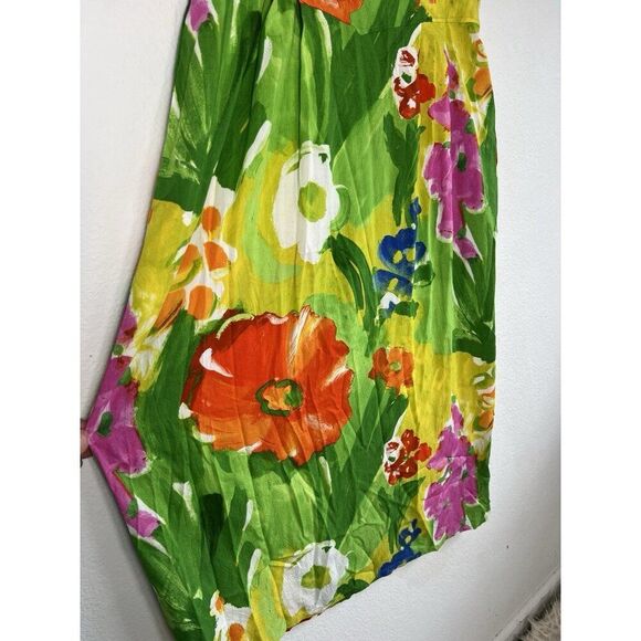 Jams World Janice Green Floral Midi Dress Valleyview Print Pockets Size Large - Picture 9 of 15